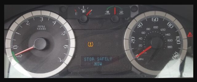Stop Safely Now" Message on Ford Escape Hybrid